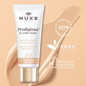 NUXE BB Crème Teintée Hydratante - Teinte Claire | Huiles 100% Végétales | Teint Unifié & Pores Resserreés