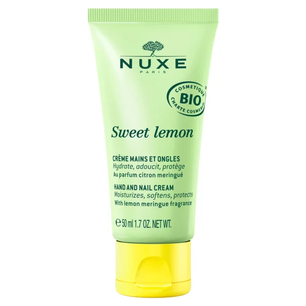 NUXE Crème mains et ongles, Sweet Lemon 50 ml | Huiles 100% Végétales | Eclat & Anti-tache