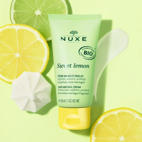 NUXE Crème mains et ongles, Sweet Lemon 50 ml | Huiles 100% Végétales | Eclat & Anti-tache