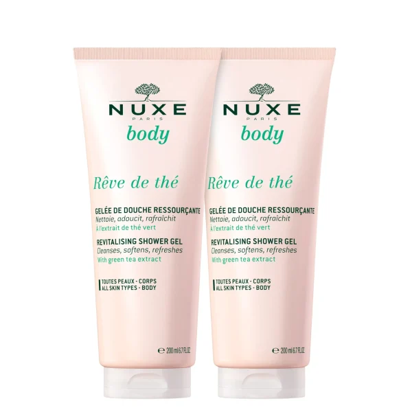 NUXE Duo Gelées de Douche Ressourçantes, Rêve de thé | Gel Douche