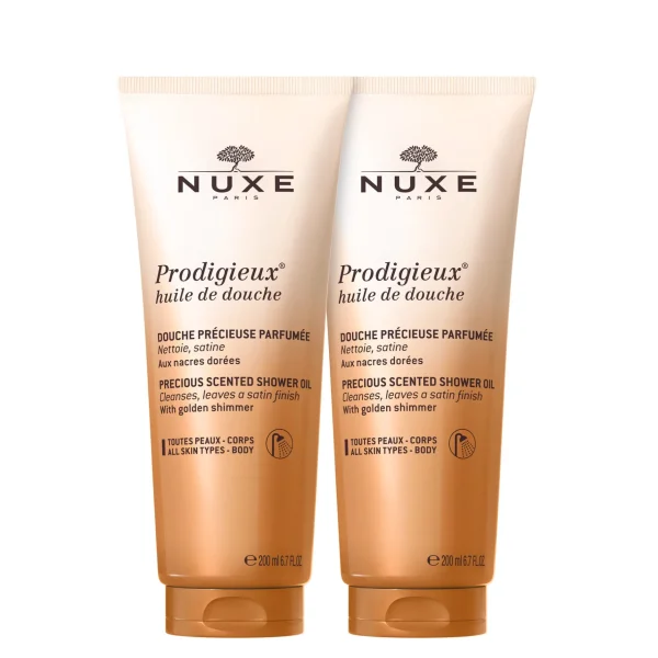 NUXE Duo Huiles de Douche Prodigieux® | Huiles 100% Végétales | Gel Douche