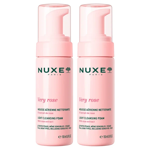 NUXE Duo Mousses Aériennes Nettoyantes, Very Rose | Nettoyant & Démaquillant