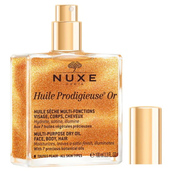 NUXE Huile Prodigieuse® Or 100 ml | Huiles 100% Végétales | Fermeté & Sublimateur Corps