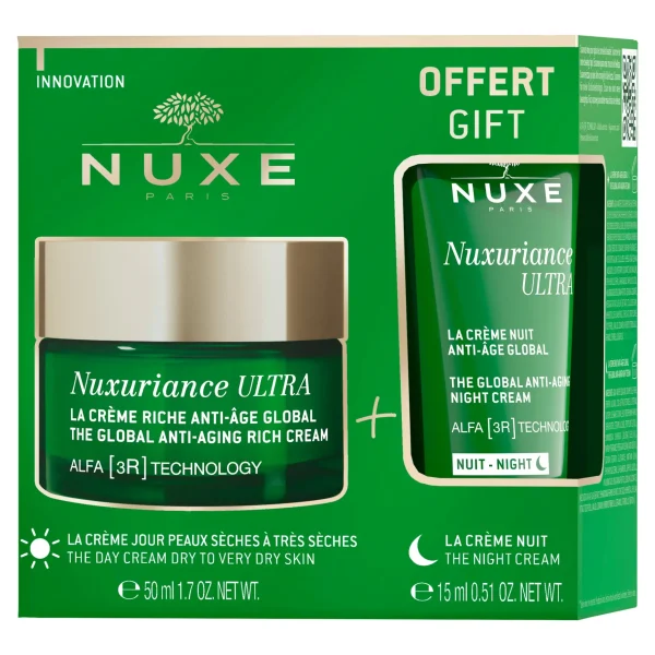 NUXE Kit Anti-Âge Global Peaux Sèches, Nuxuriance Ultra | Anti-rides & Anti-âge Global | Crème De Jour